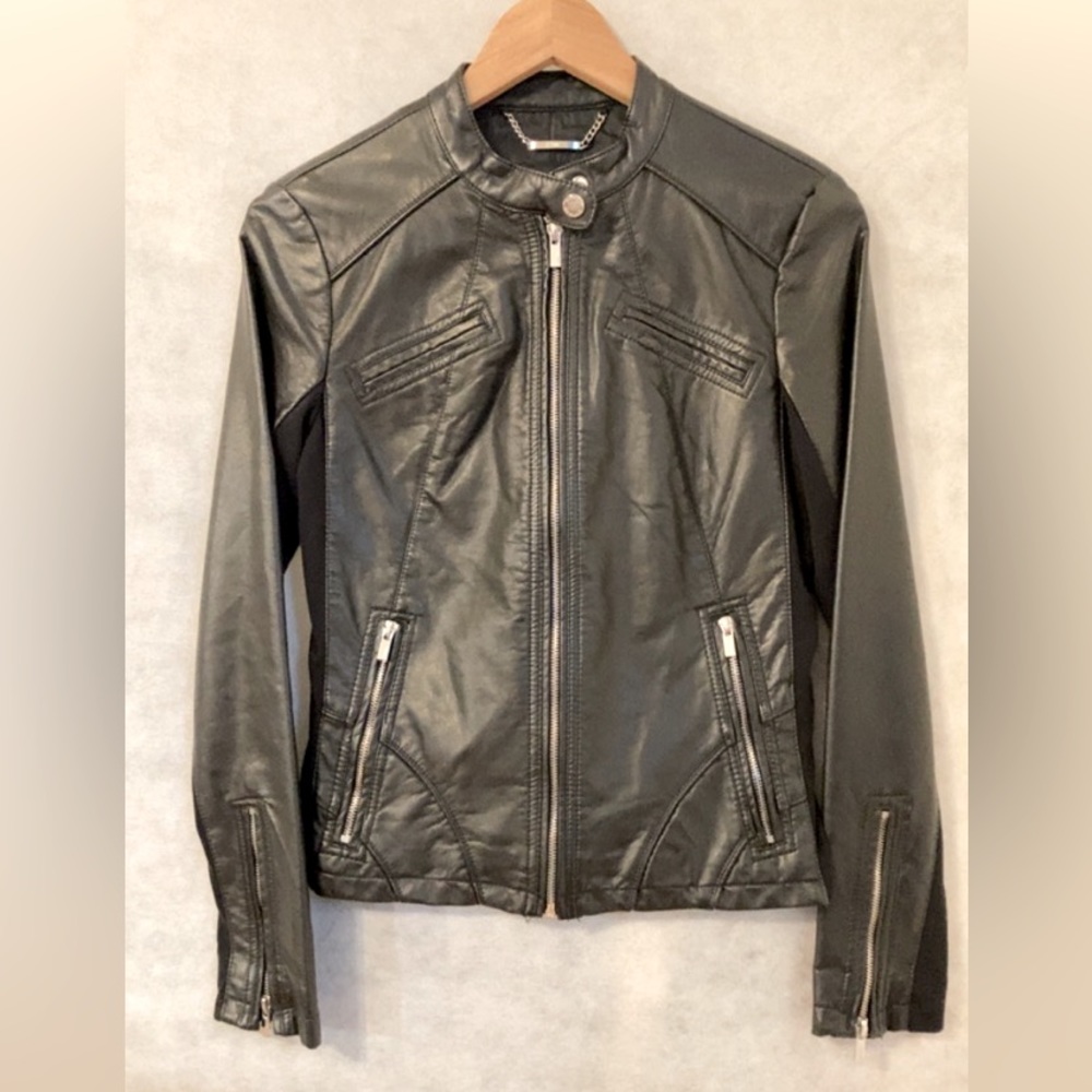 Express Faux leather moto jacket.